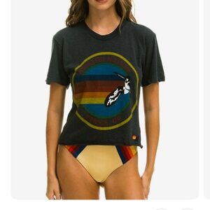 Aviator Nation signature boyfriend tee charcoal M brand new